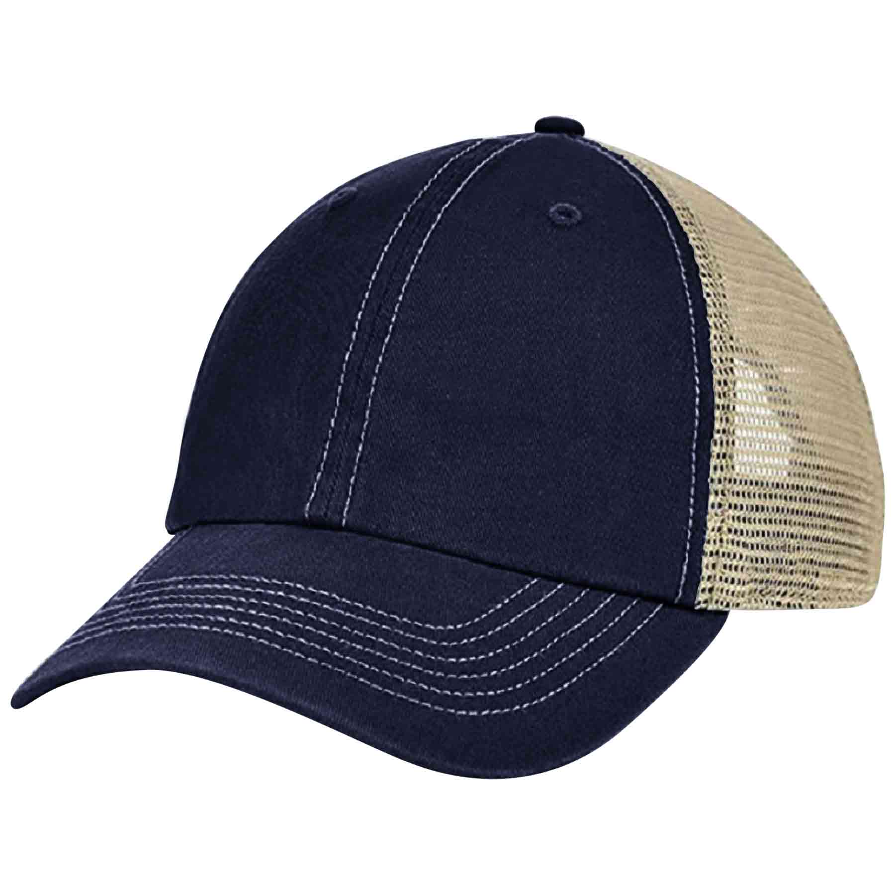 Two-Tone Untructured Trucker Hat with Mesh Back Dad Cap display picture 2